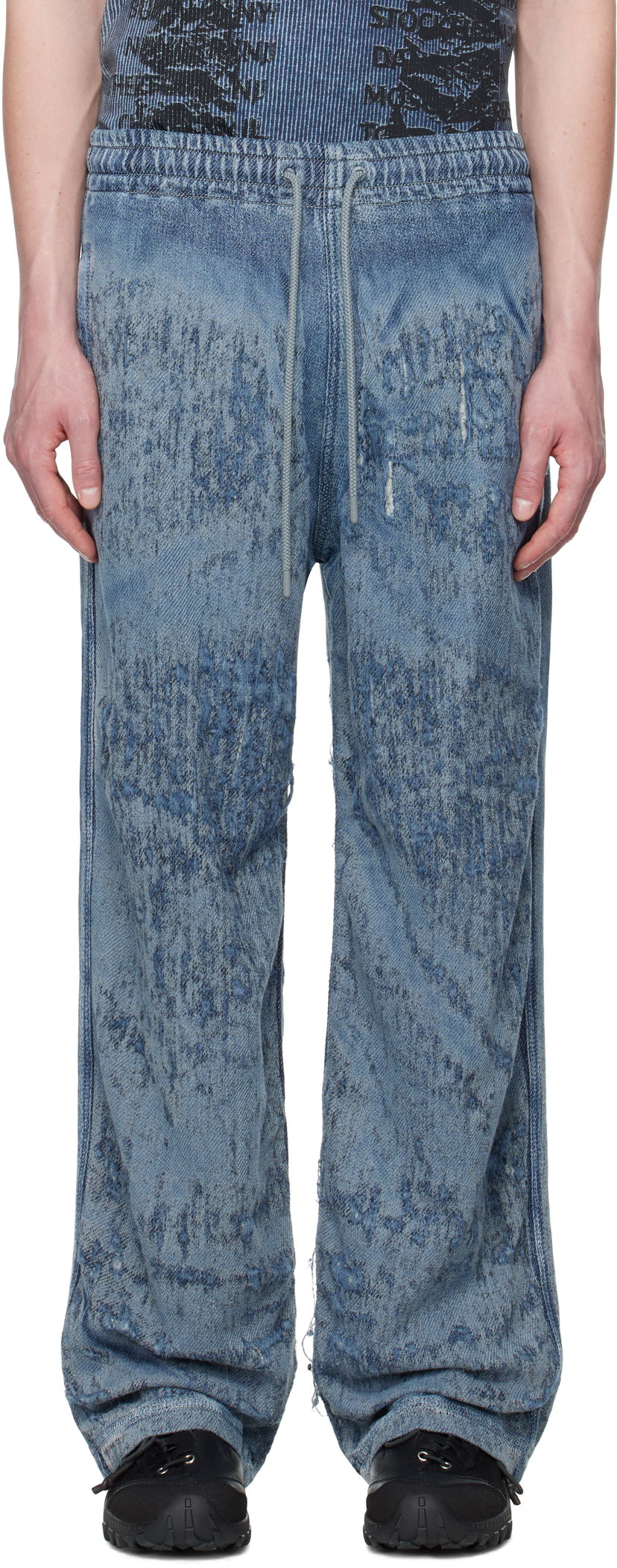 Joggingbukser Diesel Diesel D-Enimos-FSG Acid Wash Drawstring Lounge Pants Blå | A18936-068RQ-01