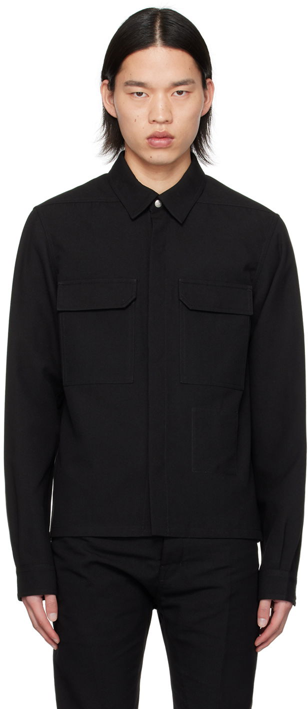 Skjorte Rick Owens Rick Owens Cropped Shirt Sort | RL01D3234 TWRP