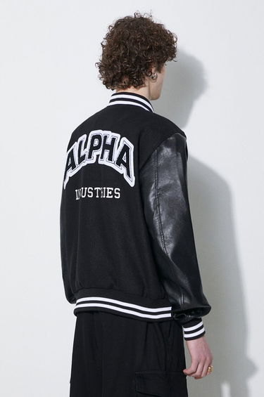 Bomberjakke Alpha Industries Alpha Industries College Bomber Jacket Sort | 146111, 2