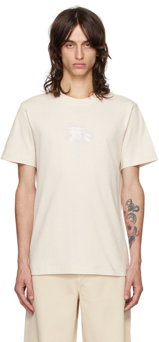 T-shirt Burberry Beige Paisley EKD T-shirt Hvid | 8097879