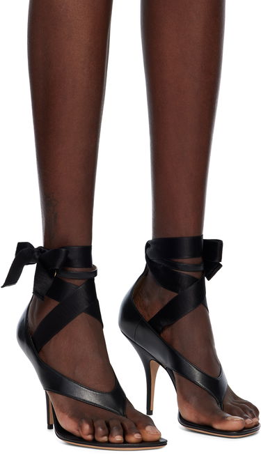 Tilbehør FERRAGAMO Ferragamo Ribbon Heeled Sandals Sort | 782343, 3