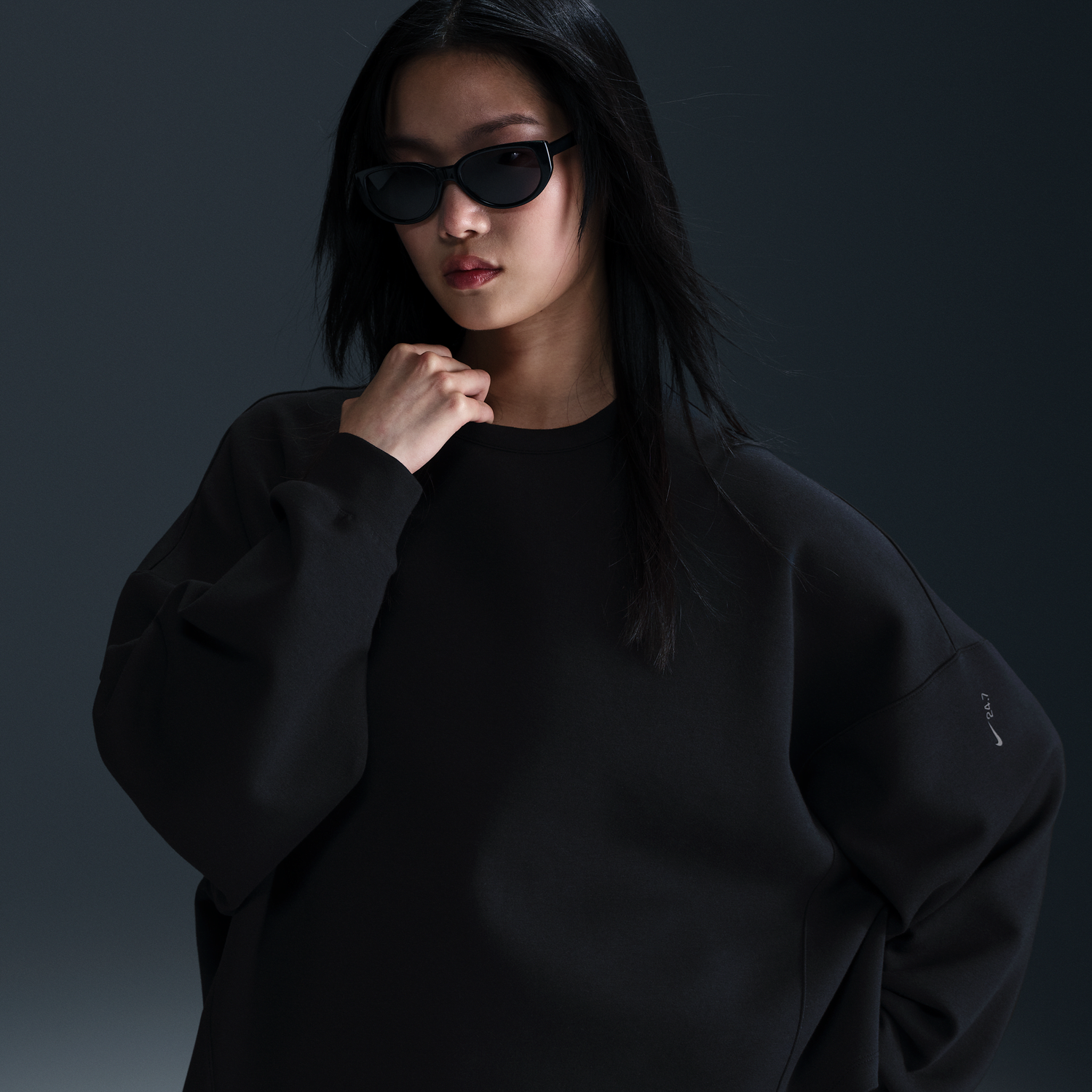 Sweatshirt Nike 24.7 Impossibly Soft Dri-FIT Crewneck Sweatshirt Sort | HQ8193-010, 0