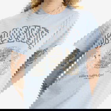 T-shirt GANNI GANNI Women's Relaxed T-Shirt with Animal Print Blå | T4278-570, 5