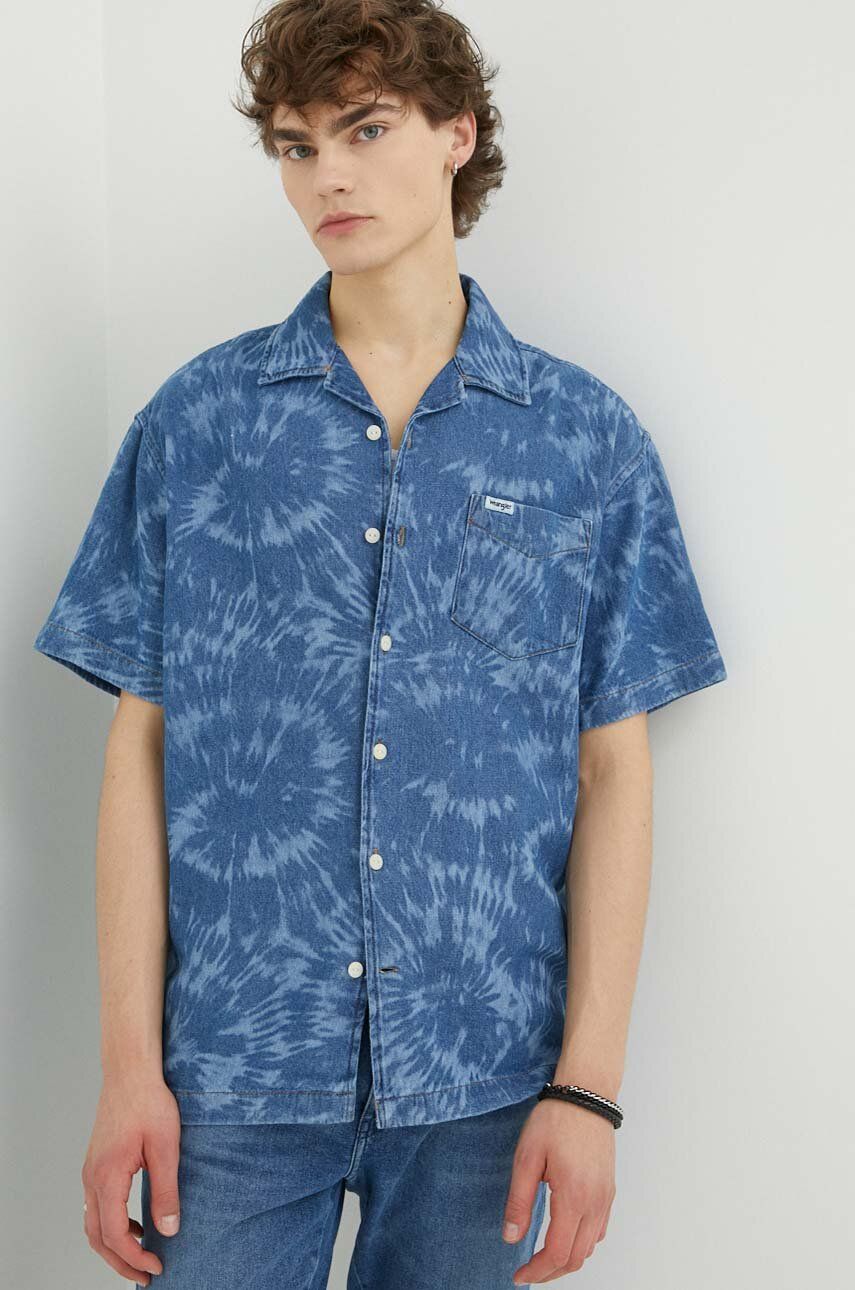 Skjorte Wrangler Denim Shirt Mørkeblå | W5J96O41I, 0