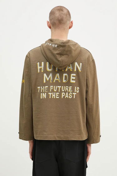 Sweatshirt Human Made Lace-Up Hooded Pullover Grøn | HM28CS007, 2