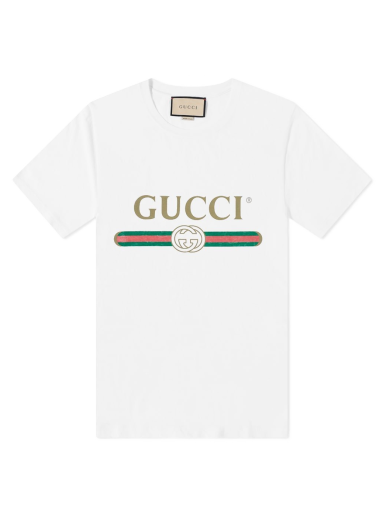 T-shirt Gucci Fake Tee Hvid | 440103-X3F05-9045