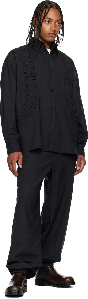 Skjorte sage NATION SAGE NATION Fossil Wool Shirt Sort | S081 Fossil Shirt, 3