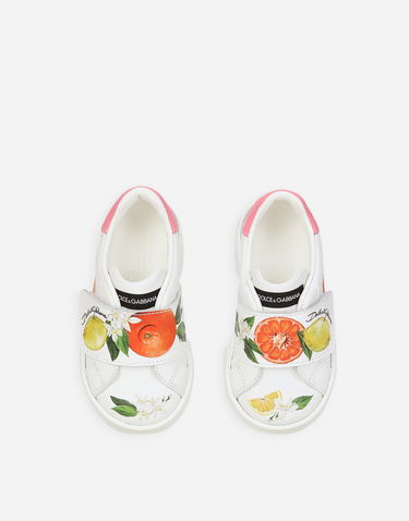 Sneakers og sko Dolce & Gabbana Portofino Printed Calfskin First Steps Hvid | DN0143AC374HV5AN, 3
