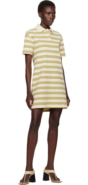 Kjole Burberry Burberry Striped Cotton Polo Minidress Gul | 8106381, 3