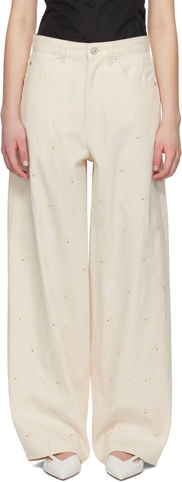 Jeans Marni Marni Embroidered Denim Jeans Beige | PAJD0586S0 USCX58, 0