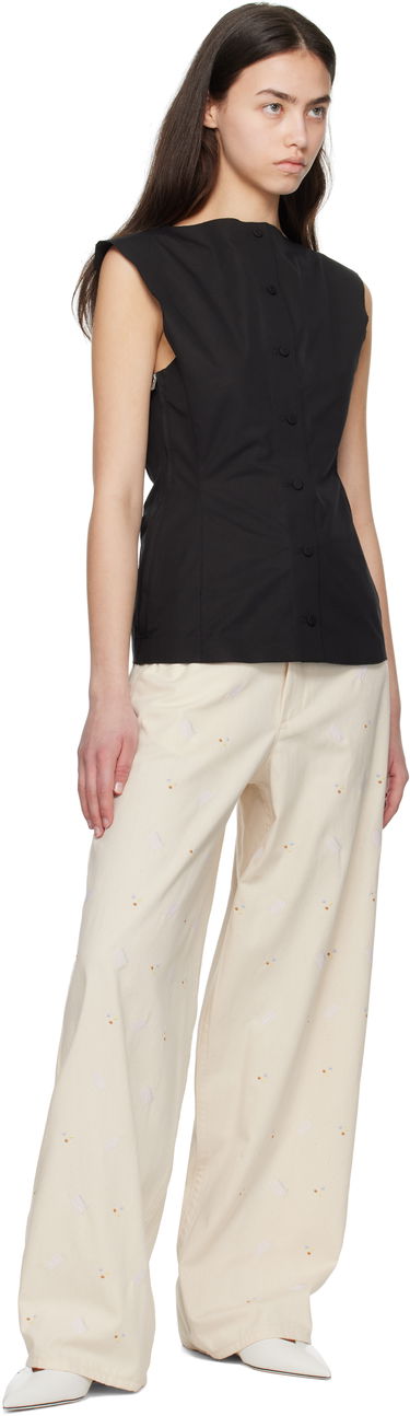 Jeans Marni Marni Embroidered Denim Jeans Beige | PAJD0586S0 USCX58, 3