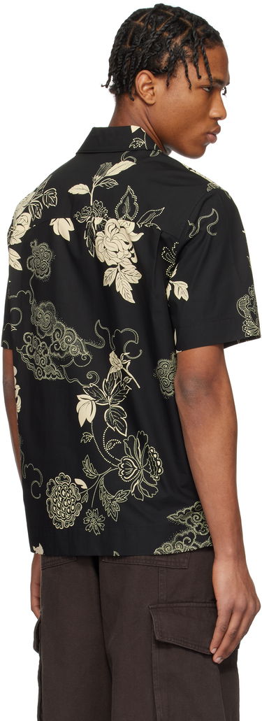 Skjorte Moncler Moncler Floral Print Cotton Shirt Sort | K10912F00018598I5, 2