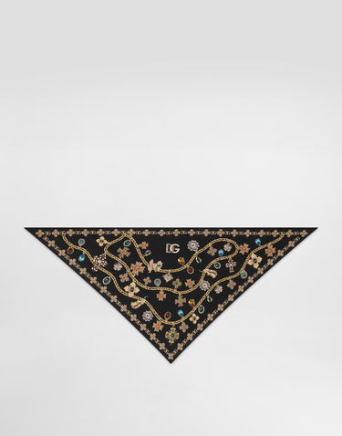 Tørklæde Dolce & Gabbana Dolce & Gabbana Silk Twill Jewelry Print Stole Sort | FS326AGDDAYHN5SB, 2