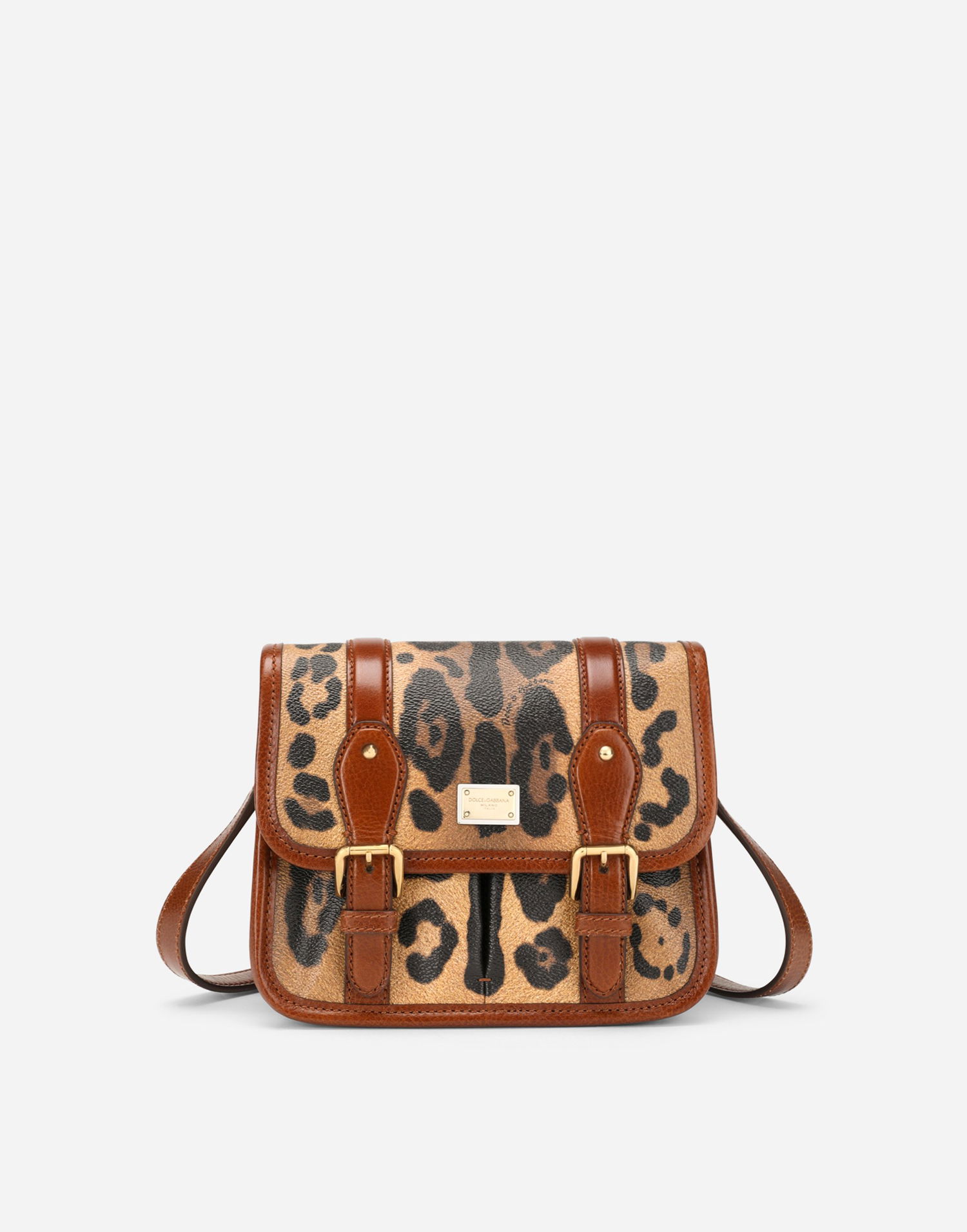 Skuldertaske Dolce & Gabbana Small Messenger Bag With Branded Plate Flerfarvet | BB6933AW384HYNBM, 0