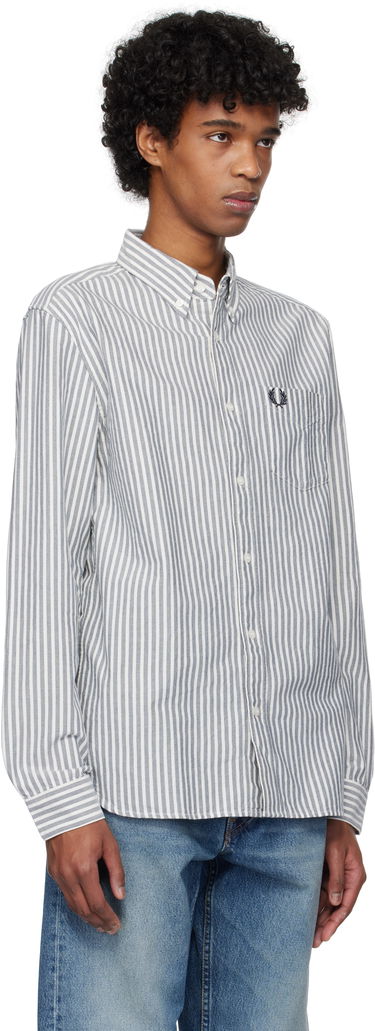 Skjorte Fred Perry Fred Perry Striped Oxford Shirt Hvid | M6574, 1