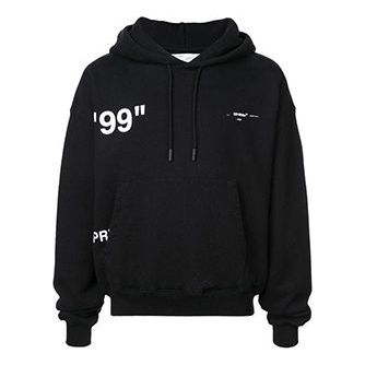 Sweatshirt Off-White Off-White Loose Fit Hoodie Sort | OMBB037R19B970011088