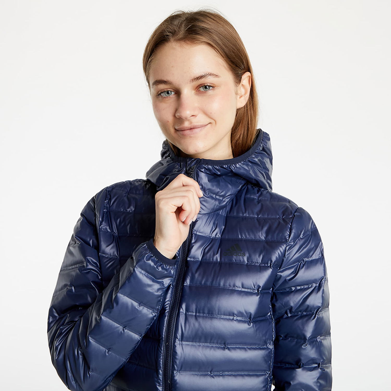 Puffer jakke adidas Performance Varilite Soft Hooded Mørkeblå | DX0779, 1