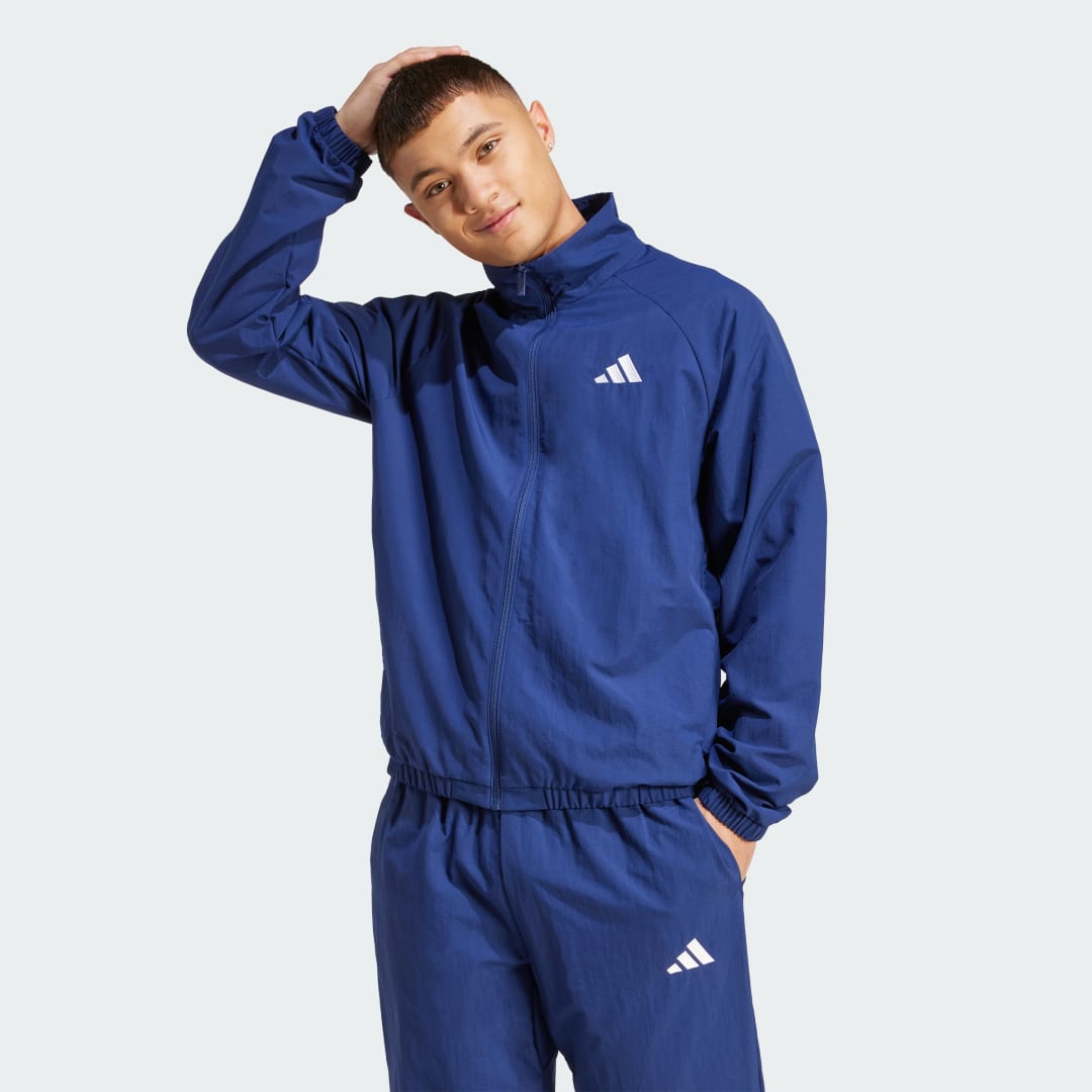 Træningsdragt adidas Performance Essential Small Logo Windbreaker Blå | JM1773, 0