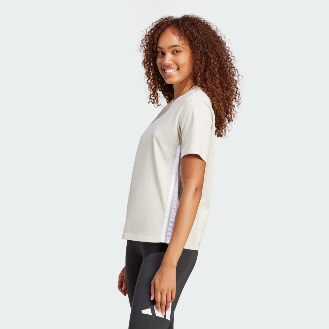T-shirt adidas Performance Essentials 3-Stripes Tee Beige | JE1237, 0
