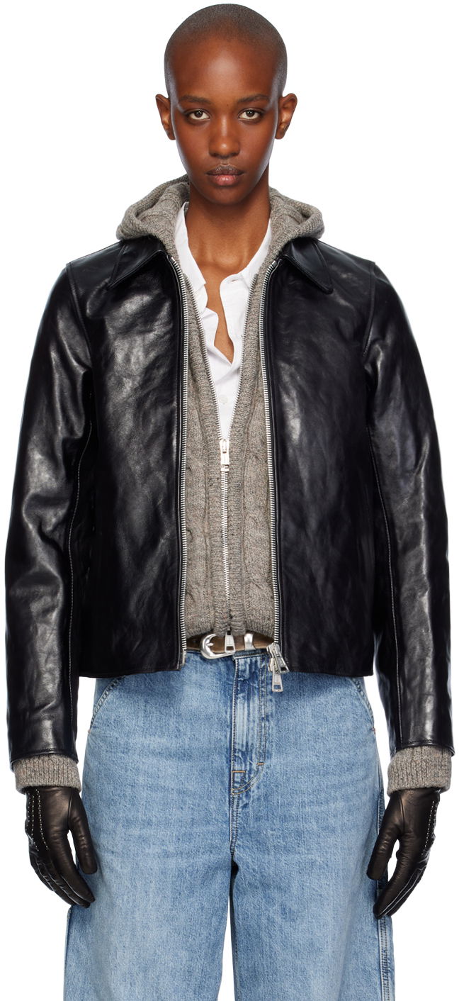Jakke OUR LEGACY Mini Leather Jacket Sort | W4239MTD