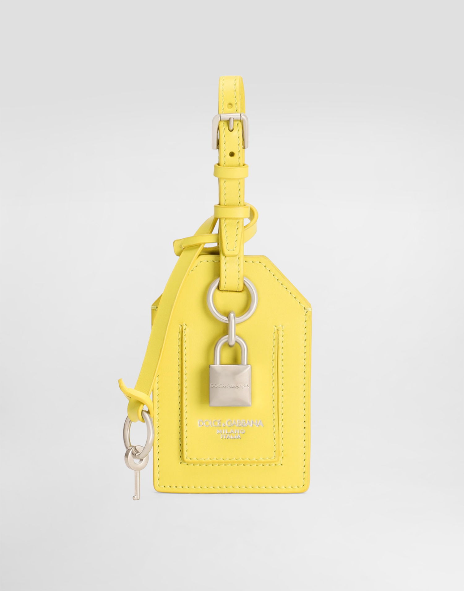 Nøgleringe Dolce & Gabbana Dolce & Gabbana Calfskin Luggage Tag with Lock and Key Gul | BP3417AV89389418, 0