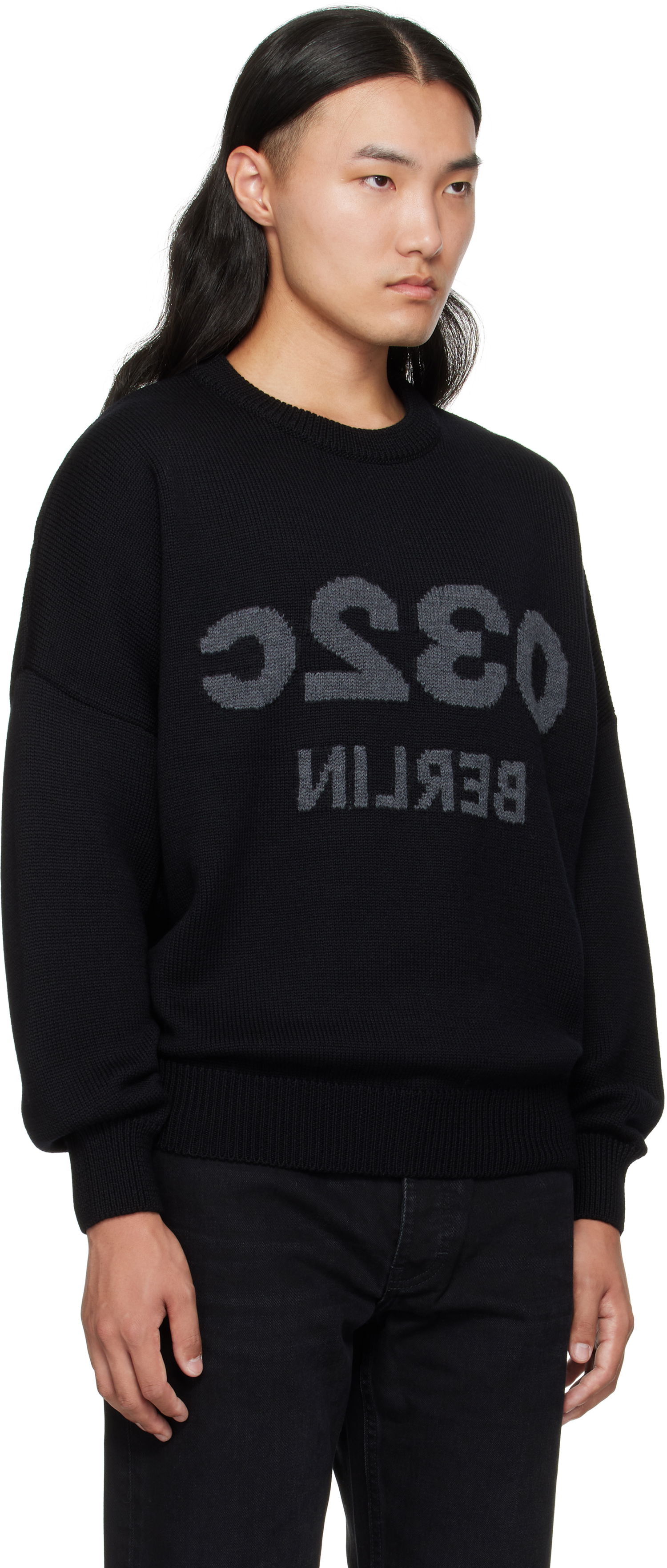 Sweater 032C 032c Selfie Knit Sweater Sort | F25-URK-1511-000, 1