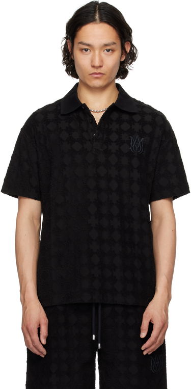 Polo skjorte AMIRI AMIRI MA Quad Toweling Polo Sort | AMJYPO1015, 0