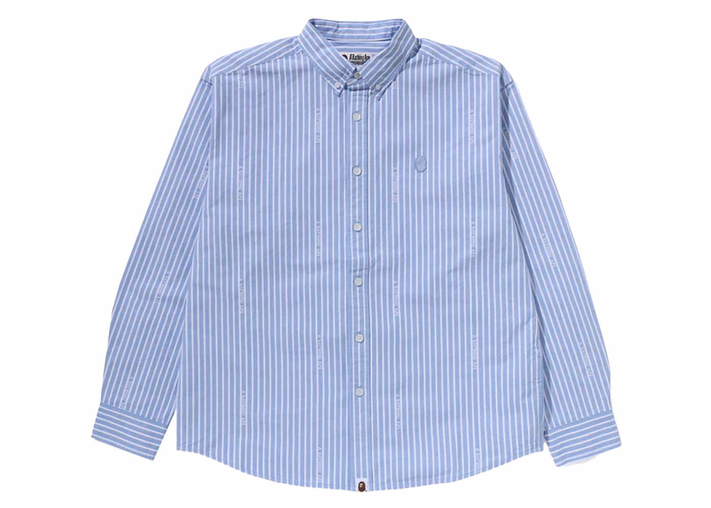 Skjorte BAPE BAPE Ape Head One Point Logo Stripes Shirt Sax Blå | 1K30-131-307, 0