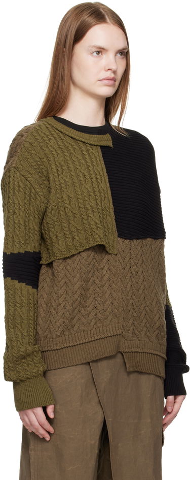 Sweater Andersson Bell Andersson Bell Patchwork Asymmetric Crewneck Sweater Brun | atb1330m, 4