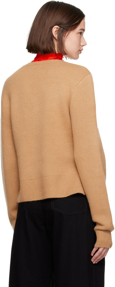 Sweater TOTEME TOTEME Cropped Crew-Neck Knit Sweater Brun | 244-WRT0404-YA0126, 2