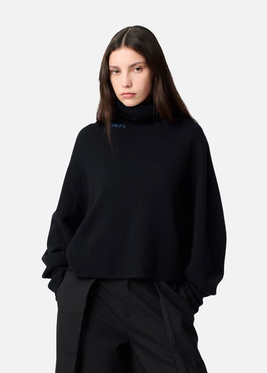 Sweater AXEL ARIGATO Maeve Turtleneck Boxy Fit Cropped Sweater Sort | A3324001, 2