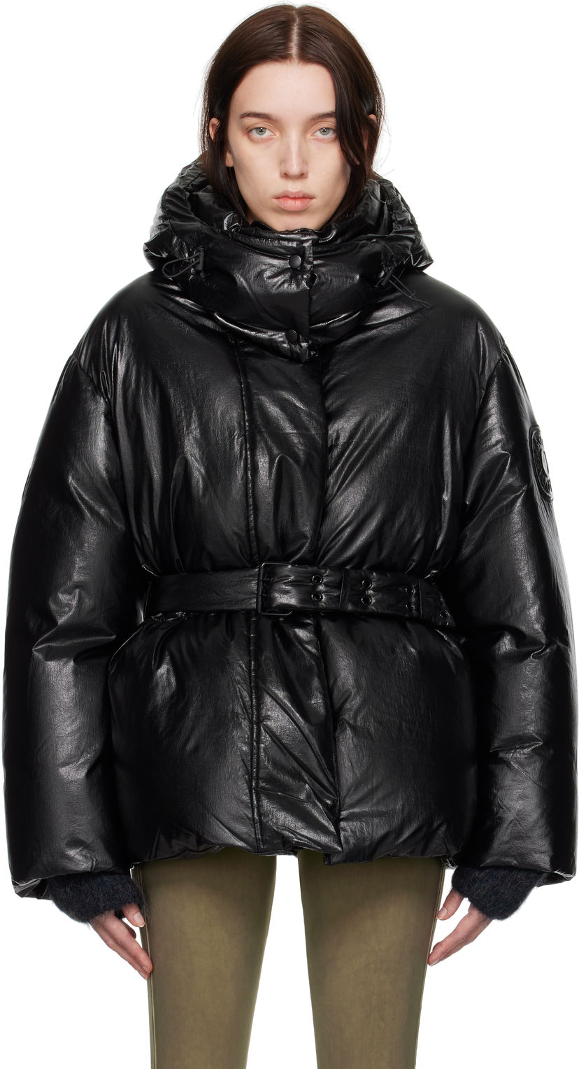 Puffer jakke Acne Studios Hooded Puffer Down Jacket Sort | A90609-
