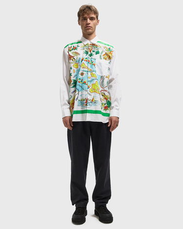 Skjorte Comme des Garçons Hawaiian Map Print Long-Sleeve Woven Shirt Flerfarvet | FP-B060-W25-1, 2