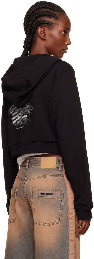 Sweatshirt We11done We11done Teddy Bear Slim-Fit Zip-Up Hoodie Sort | WD-TJ2-25-870-W-BK, 2