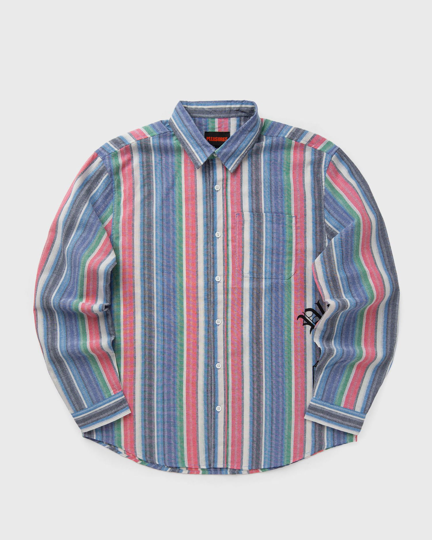 Skjorte Pleasures Chapel Striped Long Sleeve Button-Up Shirt Flerfarvet | P25SU006-BLUE, 0