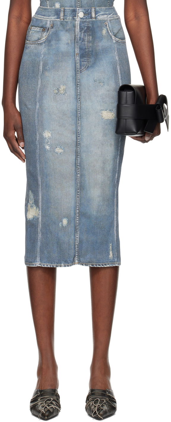 Nederdel Acne Studios Rib Skirt Blå | AF0443-