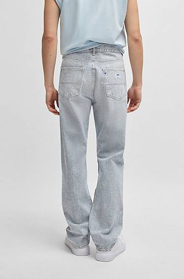 Jeans BOSS Baggy-fit Striped Jeans Blå | 50539841, 1