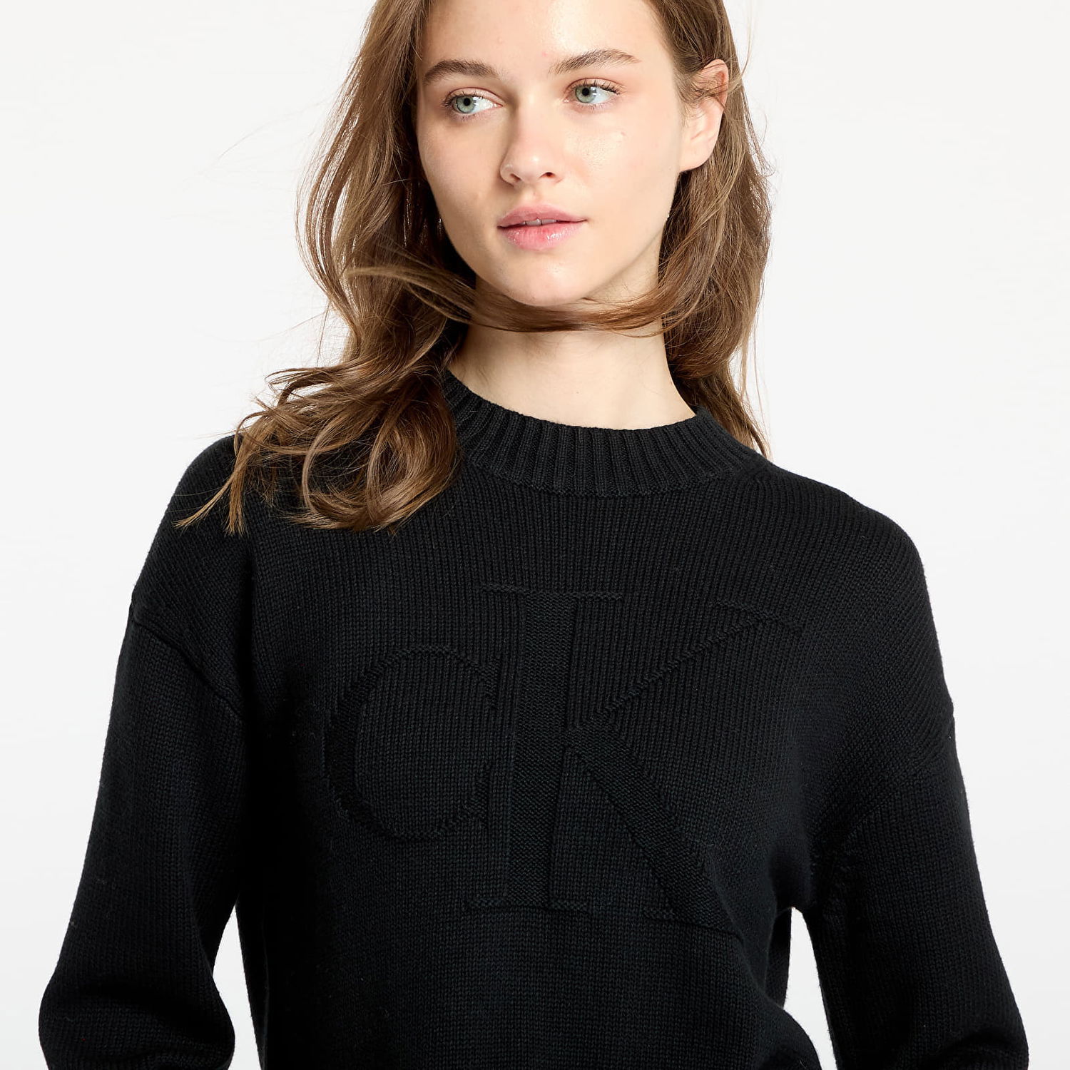 Sweater CALVIN KLEIN Intarsia Loose Sweater Black Sort | J20J224224 BEH, 1