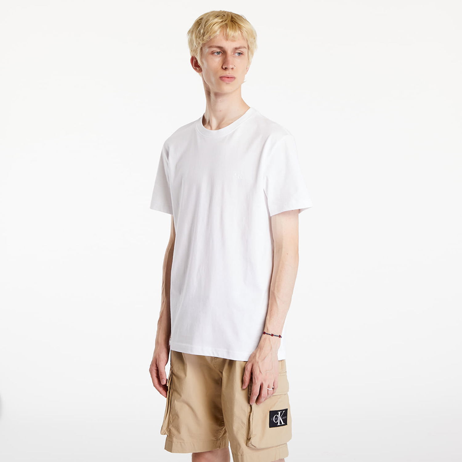 T-shirt CALVIN KLEIN Euphoric Monologo Tee Bright White Hvid | J30J325683 YAF, 0