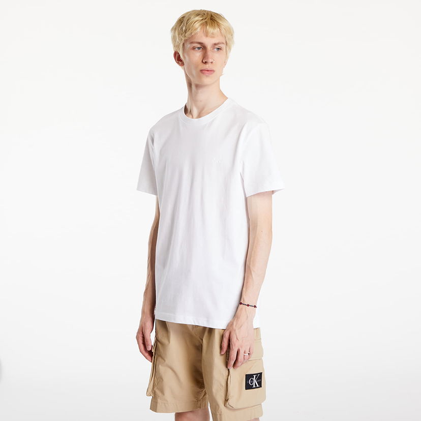 T-shirt CALVIN KLEIN Euphoric Monologo Tee Bright White Hvid | J30J325683 YAF