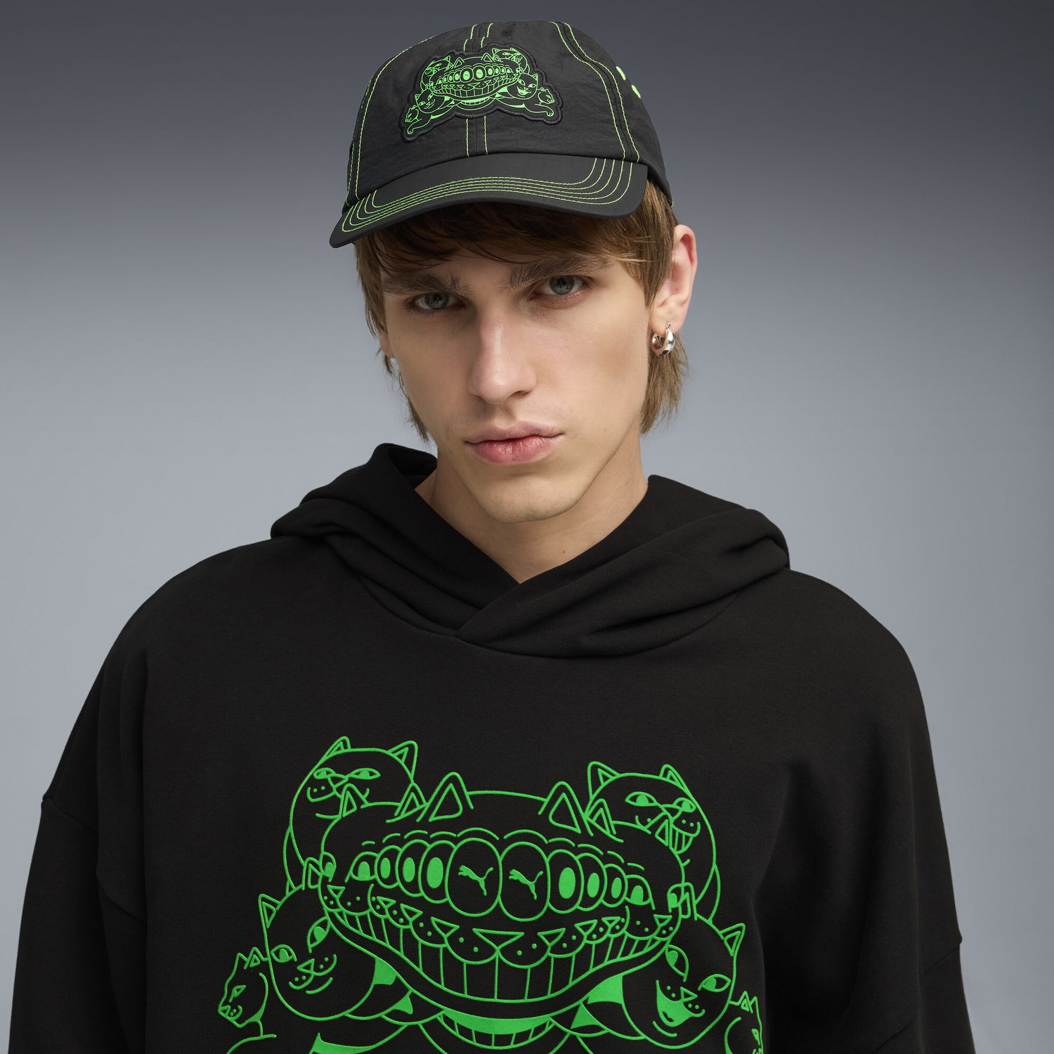 Kasket Puma RIPNDIP Dad Cap with Neon Green Details Flerfarvet | 026595_01, 1