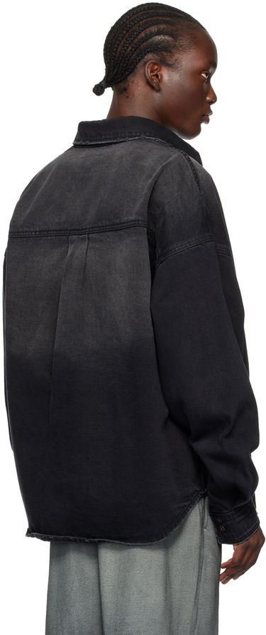 Skjorte We11done Distressed Denim Shirt Sort | WD-DB2-24-354-U-BK, 2
