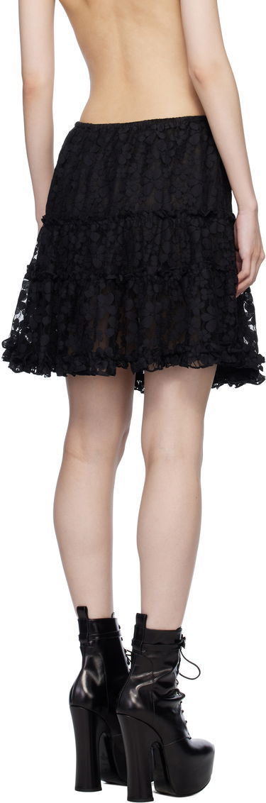 Nederdel Anna Sui Shadow Blossom Tiered Miniskirt Sort | 1025M10, 2