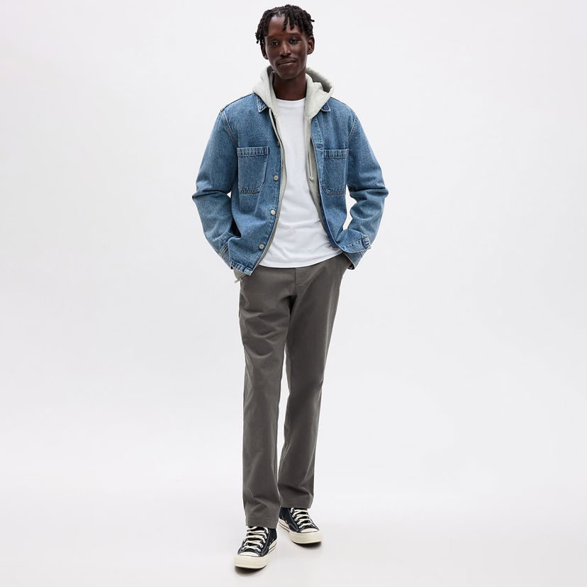 Bukser GAP Chino Straight Fit Pants Soft Black Grå | 472757-07