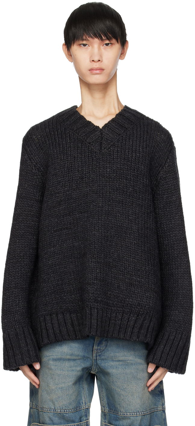 Sweater GUESS USA V-Neck Sweater Sort | M3BR00Z38F0, 0