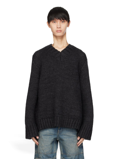 Sweater GUESS USA V-Neck Sweater Sort | M3BR00Z38F0