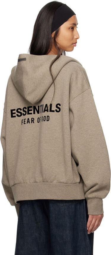 Sweatshirt Fear of God Fear of God ESSENTIALS Classic Full Zip-Up Hoodie Grå | 192AS254781F, 2