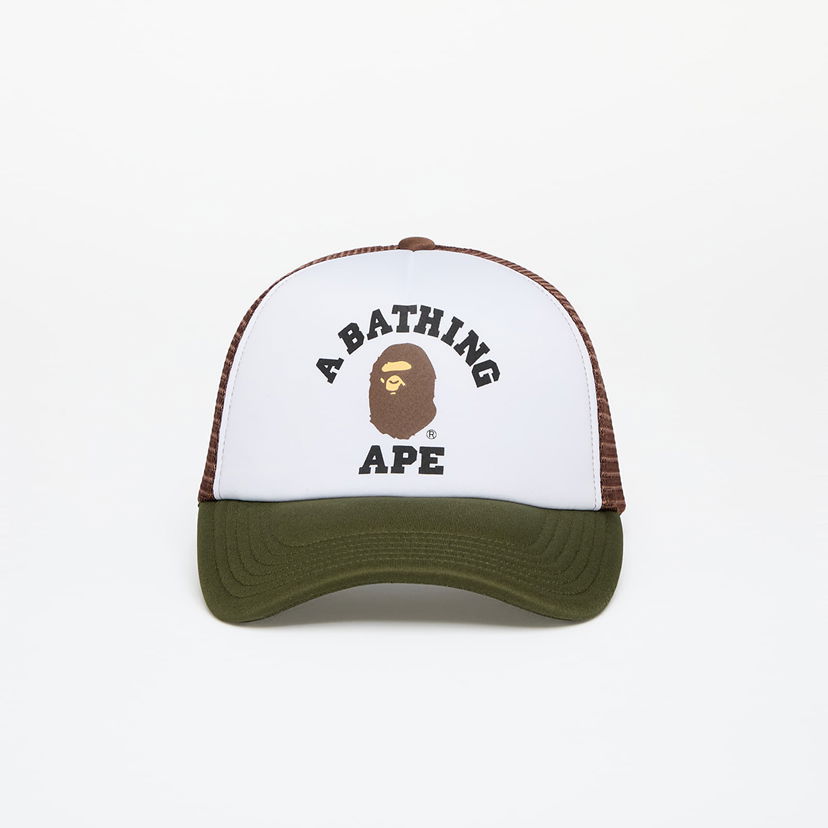 Kasket BAPE A BATHING APE College Mesh Cap Olive Drab Grøn | 001CPK301004M OLD