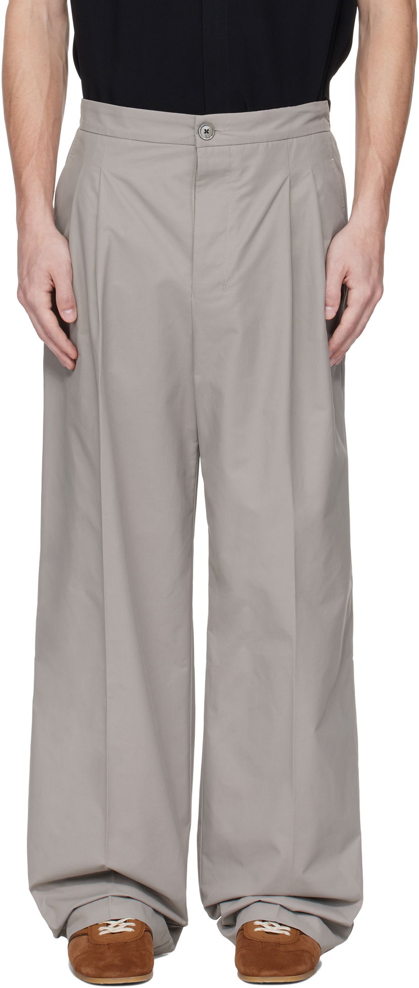 Bukser AMI AMI Paris Large Trousers Grå | HTR432.CO0101