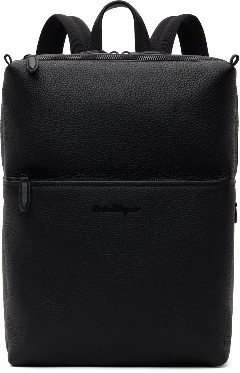 Rygsæk FERRAGAMO Calfskin Backpack Sort | 749662
